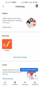 following-option-google-news